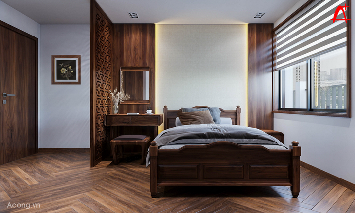 Thiết kế nội thất chung cư Ciputra: phòng ngủ bà